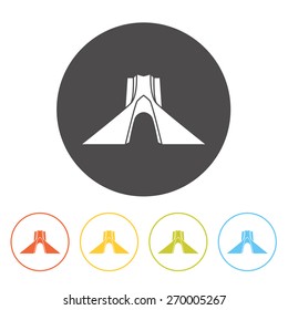 Azadi Tower line icon. Tourism at Iran. Liberty Tower, vector illustration. Symbol of Tehran.