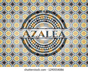 Azalea arabic style emblem. Arabesque decoration.