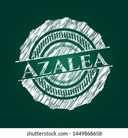 Azalea chalk emblem. Vector Illustration. Detailed.