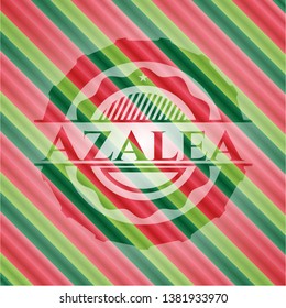 Azalea christmas style badge. Vector Illustration. Detailed.