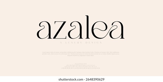 Azalea Elegant minimal luxury logo alphabet font. Typography decorative elegant lettering for logo. vector illustration

