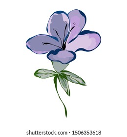 Azalea. Flower. Graphics. Drawing for advertising, logos. Stylization: watercolor.
