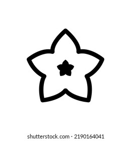 The Azalea Flower Icon Outline Vector Or Azalea Flower Logo Vector Illustration. Suitable for icons on apps about flowers, Especially azalea flower icons or azalea flower logos.