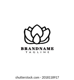 azalea flower logo icon cartoon template modern vector cute