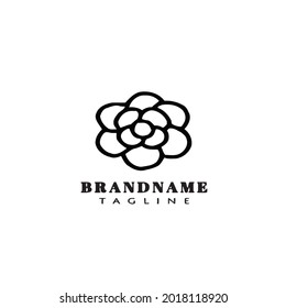 azalea flower logo icon cartoon modern vector illustration