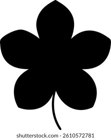 Azalea Flower Outline Featuring Five Wide Petals Vector Silhouette Design