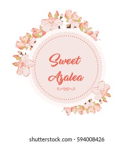 Azalea flower with round frame