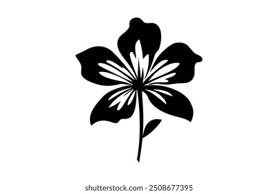 Azalea Flower Silhouette Vector, Azalea Silhouette Black Clipart