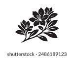 Azalea flower silhouette vector illustration.