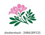 Azalea flower silhouette vector illustration.