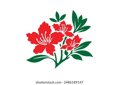 Azalea flower silhouette vector illustration.