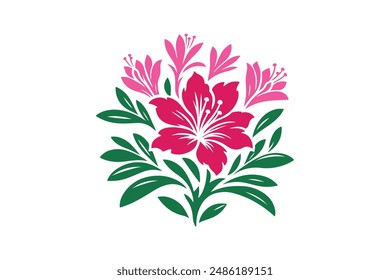 Ilustración vectorial de silueta de azalea.