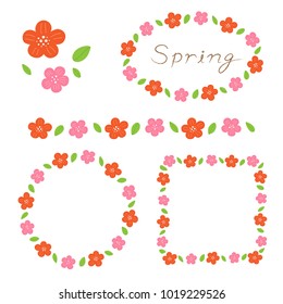 Azalea flowers border frame set