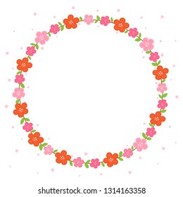 Azalea flowers wreath frame