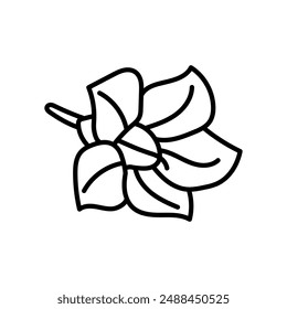 Azalea Outline Icon, Ilustración vectorial