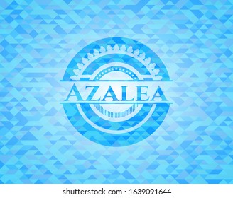 Azalea realistic sky blue mosaic emblem