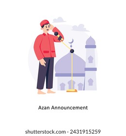 Azan Announcement  Flat Style Design Vector illustration. Stock illustration