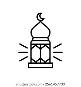 Azan icon with mosque minaret
