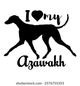 Azawakh  dog silhouette, dog, dog breeds, logo, vector, silhouette, i love my dog, animal, illustration, icon, sign, design, black, symbol, pet, love