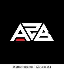 AZB triangle letter logo design with triangle shape. AZB triangle logo design monogram. AZB triangle vector logo template with red color. AZB triangular logo Simple, Elegant, and Luxurious design.