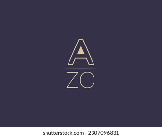 AZC letter logo design modern minimalist vector images