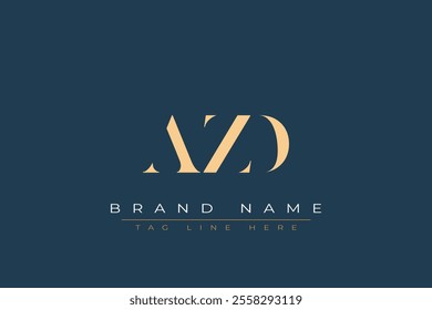 AZD abstract letter logo design. This logo is designed by three abstract letters.