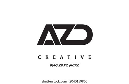 AZD creativo tres últimos vector de logotipo