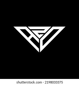 AZD letter logo creative design with vector graphic, AZD simple and modern logo in triangle shape.