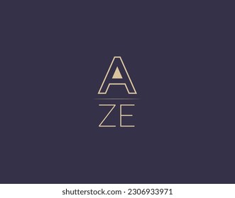 AZE letter logo design modern minimalist vector images