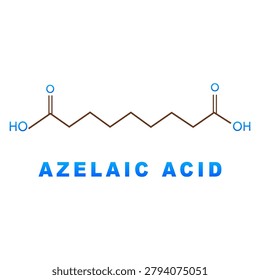 Azelaic acid molecular structure. vector illustration