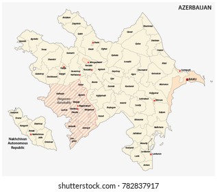 azerbaijan administrative and political vector map