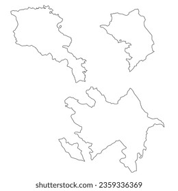 Azerbaijan, Armenia, Nagorno-Karabakh - outline of the country map