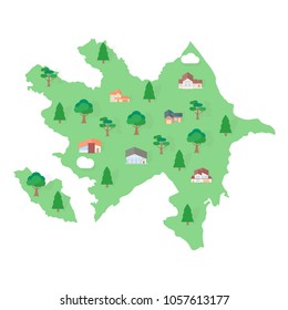 Azerbaijan Asian map real estate