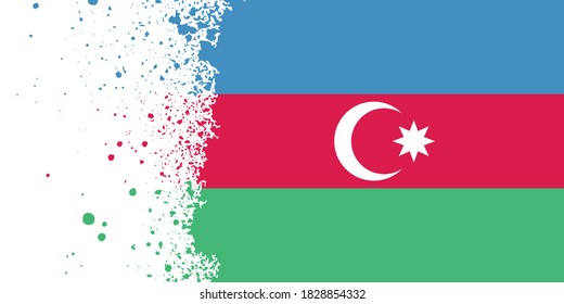 Azerbaijan. Background with a flag. Close-up with an uneven edge. A cropped, torn brushstroke. National symbol.