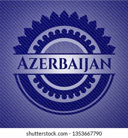 Azerbaijan badge with jean texture