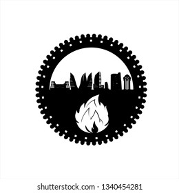 Azerbaijan, Baku symbol vector illustration