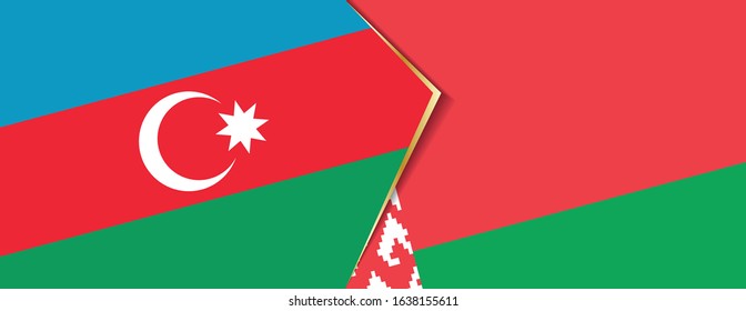 Azerbaijan and Belarus flags, two vector flags symbol of relationship or confrontation.