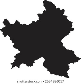 Estilo vetorial da silhueta do mapa preto do Azerbaijão com fundo branco