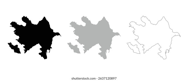Azerbaijan black map silhouette vector isolated on white background