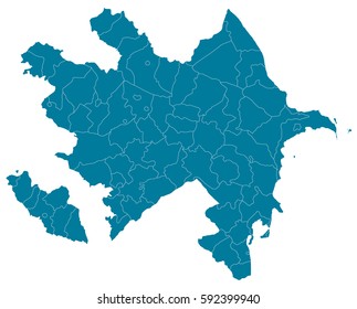 azerbaijan blue map vector