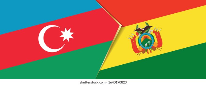 Azerbaijan and Bolivia flags, two vector flags symbol of relationship or confrontation.