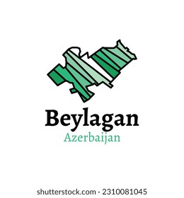 Azerbaijan city Beylagan. Map vector illustration, Azerbaijan Beylagan map, Map of Azerbaijan