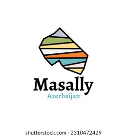 Azerbaijan city Masally. Map vector design Masally Azerbaijan map