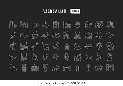 Azerbaijan. Collection of perfectly thin icons for web design, app, and the most modern projects. The kit of signs for category Countries and Cities.