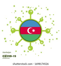 Azerbaijan Coronavius Flag Awareness Background. Stay home, Stay Healthy. Take care of your own health. Pray for Country