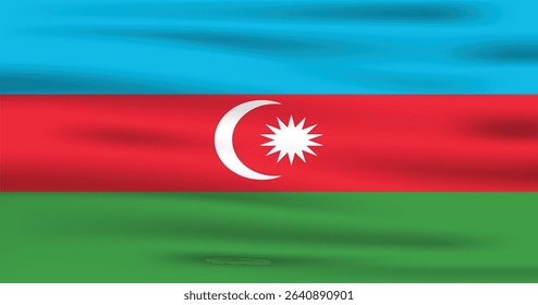 Azerbaijan Country Flag 3d. Official Azerbaijan Flag With Original Color and Size Proportion