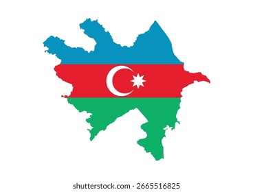 Bandeira do Azerbaijão dentro de mapa vetorial image