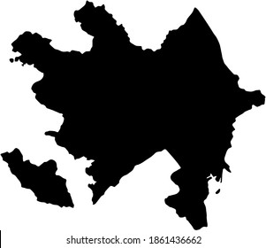 Azerbaijan country map vector illustration isolated black