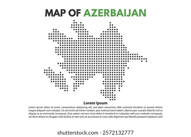 Azerbaijan Europe country Map Island Dotted Style Flat Vector Design Editable . Suitable for Content Element or background modern