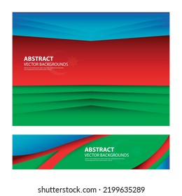 Azerbaijan flag abstract background design Azeri flag set colored template